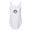 Front view of a white TRLT festival tank top with circular chest logo